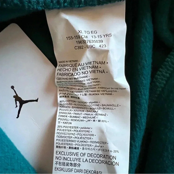 #0099 Jordan Sweatpants, Big Kids, Teal/Aqua, Size M - Picture 5 of 5